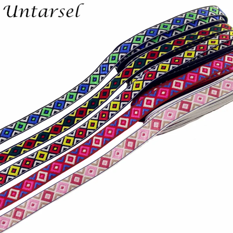 Untarsel новый дизайн 5 ярдов/лот 1 2 см узкий жаккардовый шнурок ткань Рождественская