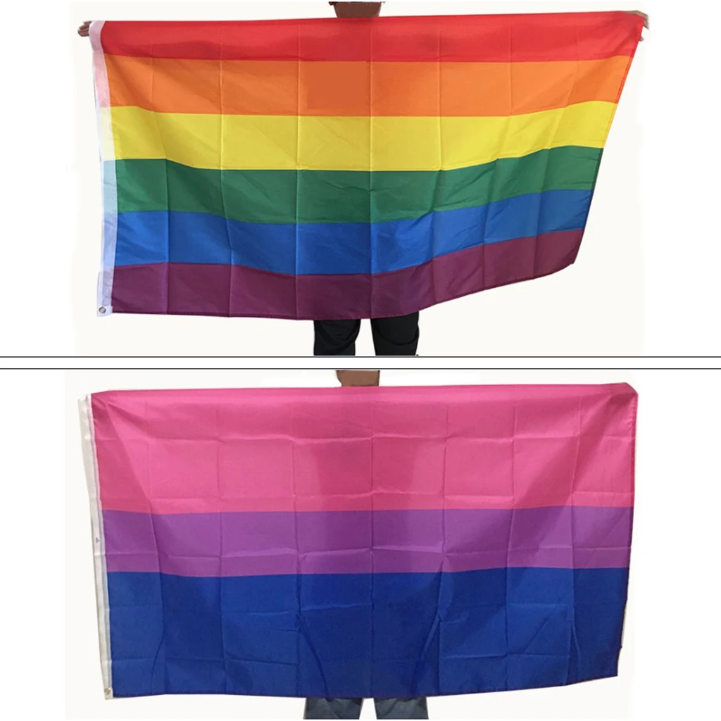 

Large Rainbow Progress Pride Flags Lesbian Gay Bisexual LGBT Flags Banner with Grommets to Show Your Community Support, 90*150cm