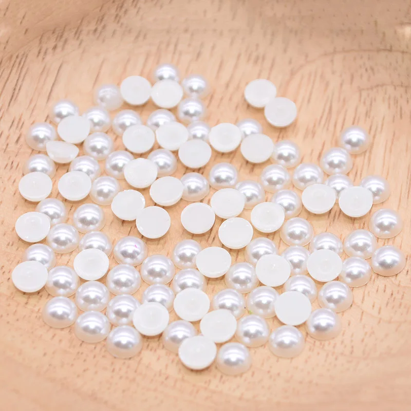 500 шт./лот 6 мм полукруглые плоские разноцветные акриловые бусины с имитацией