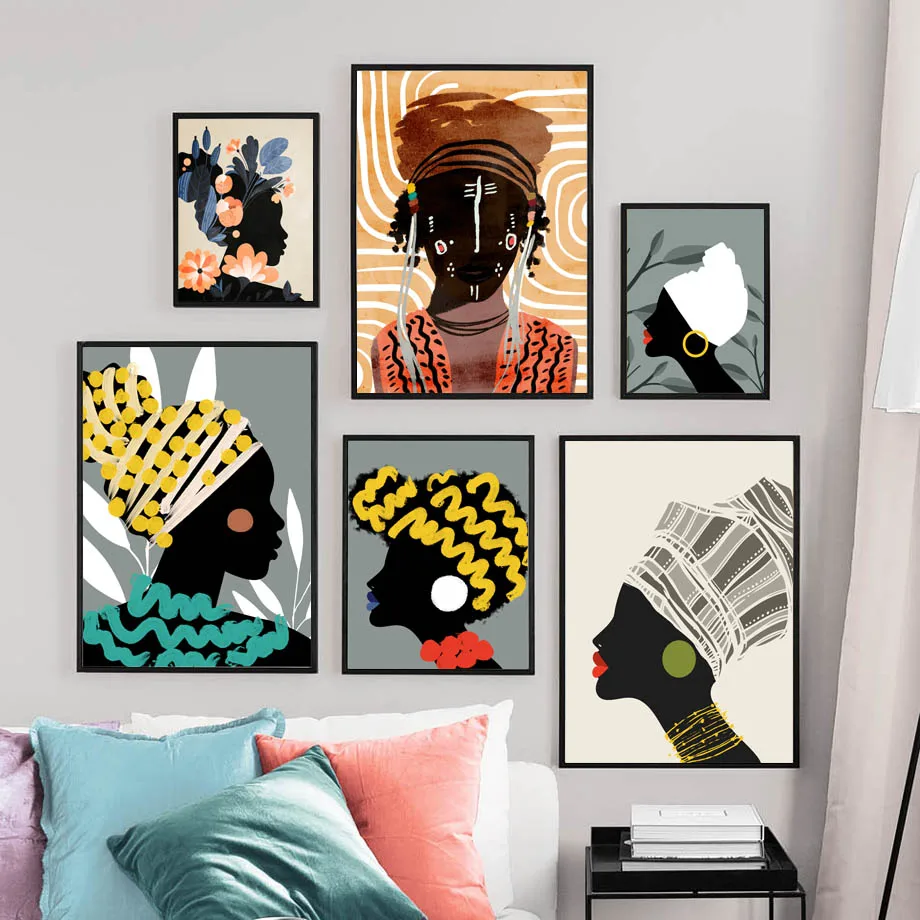 Настенная Картина на холсте Африканский Национальный стиль девушка абстрактные скандинавские плакаты и принты настенные картины для гостиной салонный клуб Настенная Картина на холсте Африканский Национальный стиль девушка абстрактные скандинавские плакаты и принты настенные картины для гостиной салонный клуб