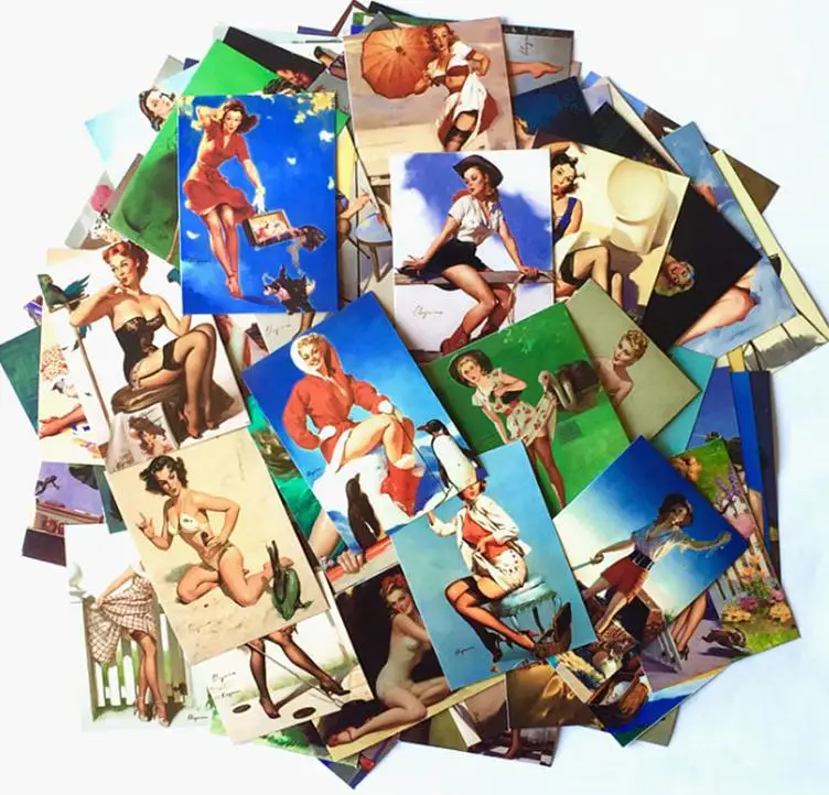 

10/30/50/100pcs Retro Girl For Snowboard Laptop Luggage Fridge Car- Styling Vinyl Decal Home Decor Stickers