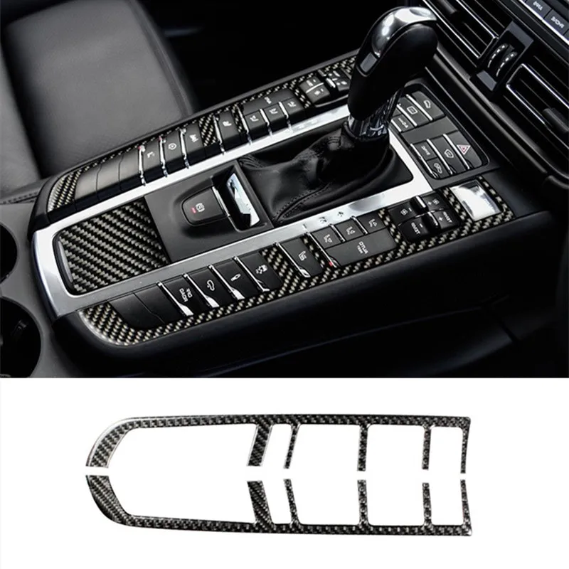 

Car Styling Carbon Fiber Central Gearshift Function Buttons Frame Decoration Cover Trim For Porsche Macan 2014-2018