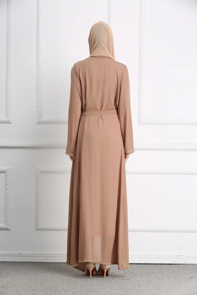 Женское платье с бисером Дубай мусульманское кардиган абайя длинное вечерние