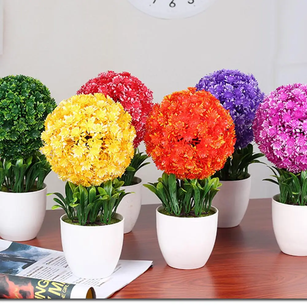 1 шт. искусственный цветок в горшке бонсай искусственные цветы для растений офиса