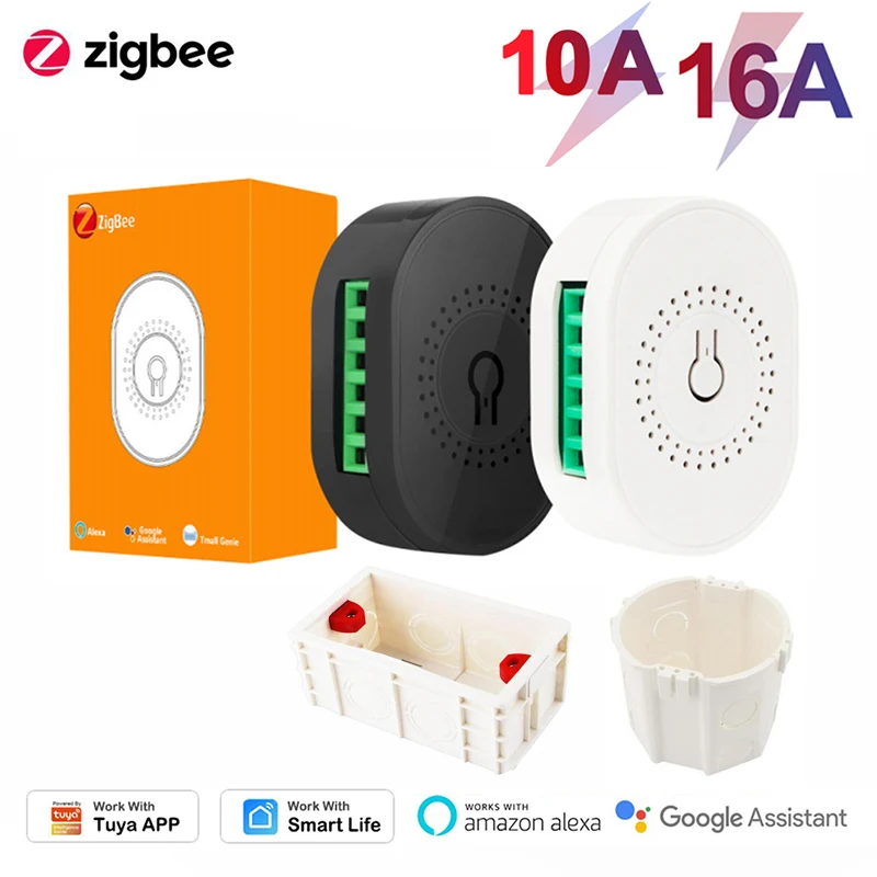 

Tuya Smart Life Zigbee 10A 16A Smart MINI DIY Switch Support Two Way Smart Home Switches,Alexa Google Home Voice Remote Control