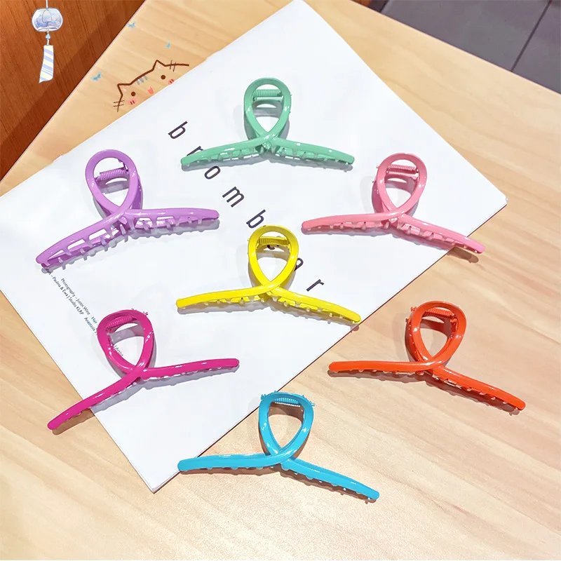 

Candy Colors Hair Accessories Maiden Hollow Shark Clip Back Head Caught Clip Hair Pin Hair Bands Baby Hair Accessories Hair Clip