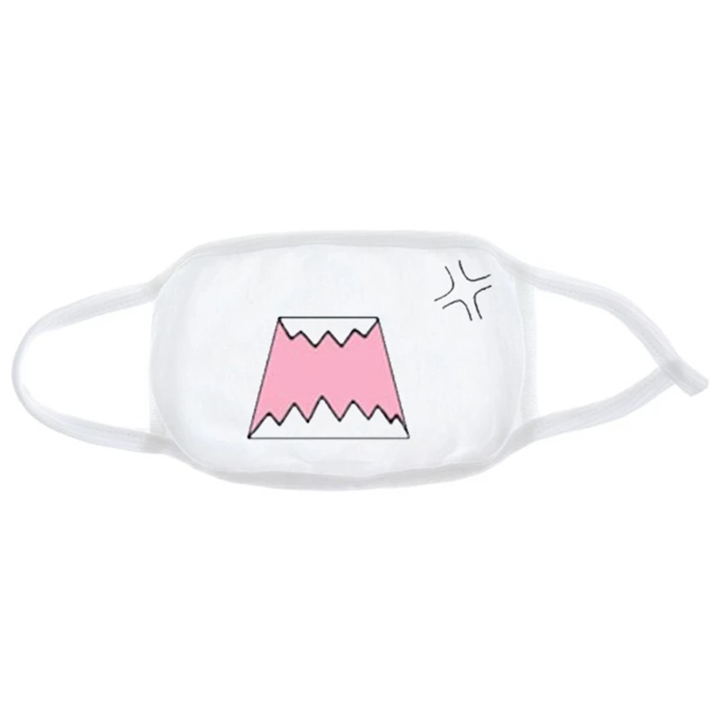 Green Fashion Expression Mouth Mask Anime Cotton Mouth Mask Unisex Mask Mouth-muffle Dustproof Respirator Cute Anti-Dust Mouth Covers - Color: Green