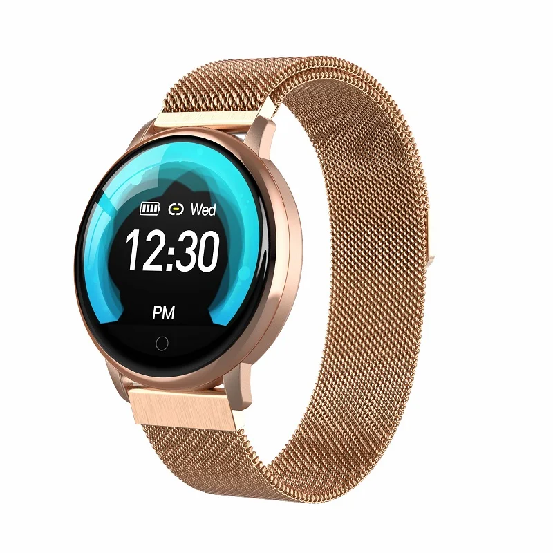 gold steel Новинка SENBONO Smartwatch водонепроницаемый монитор кровяного давления сердечного ритма фитнес-трекер для мужчин и женщин Смарт-часы для IOS Android - Цвет: gold steel