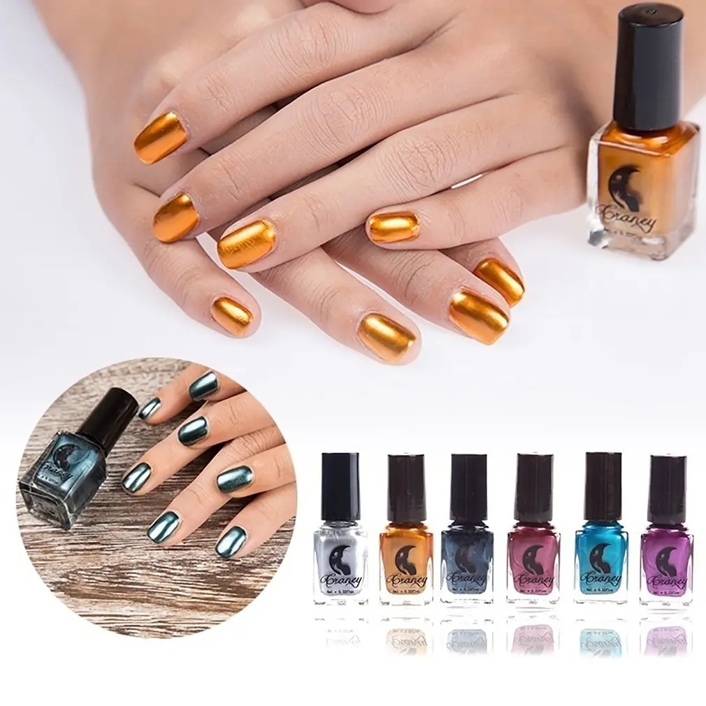 

Mirror Nail Polish Silver Transparent Purple Rose Gold Color 6Ml Long-Lasting Nail Polish Girl Cute Nail Decoration Tool