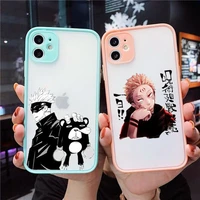 new japan anime jujutsu kaisen phone case for iphone 12 12 mini 11 pro max x xs max xr se2 6s 7 8 plus clear bumper shell cover
