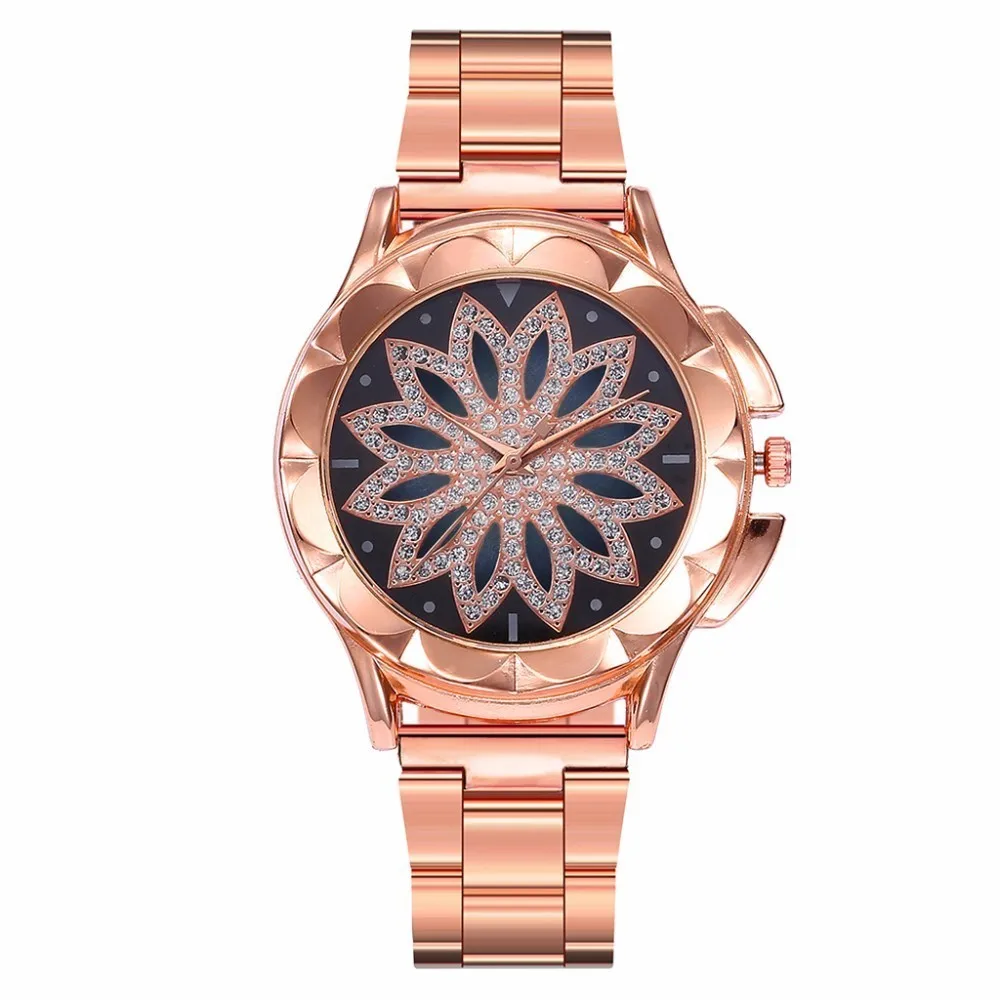 Горячая Мода Женщины разноцветный из нержавеющей стали Клевер на удачу часы