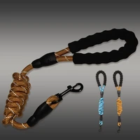 pet suppliesdog leash nylon round rope golden retriever medium and large dog foam reflective handle multicolor leash