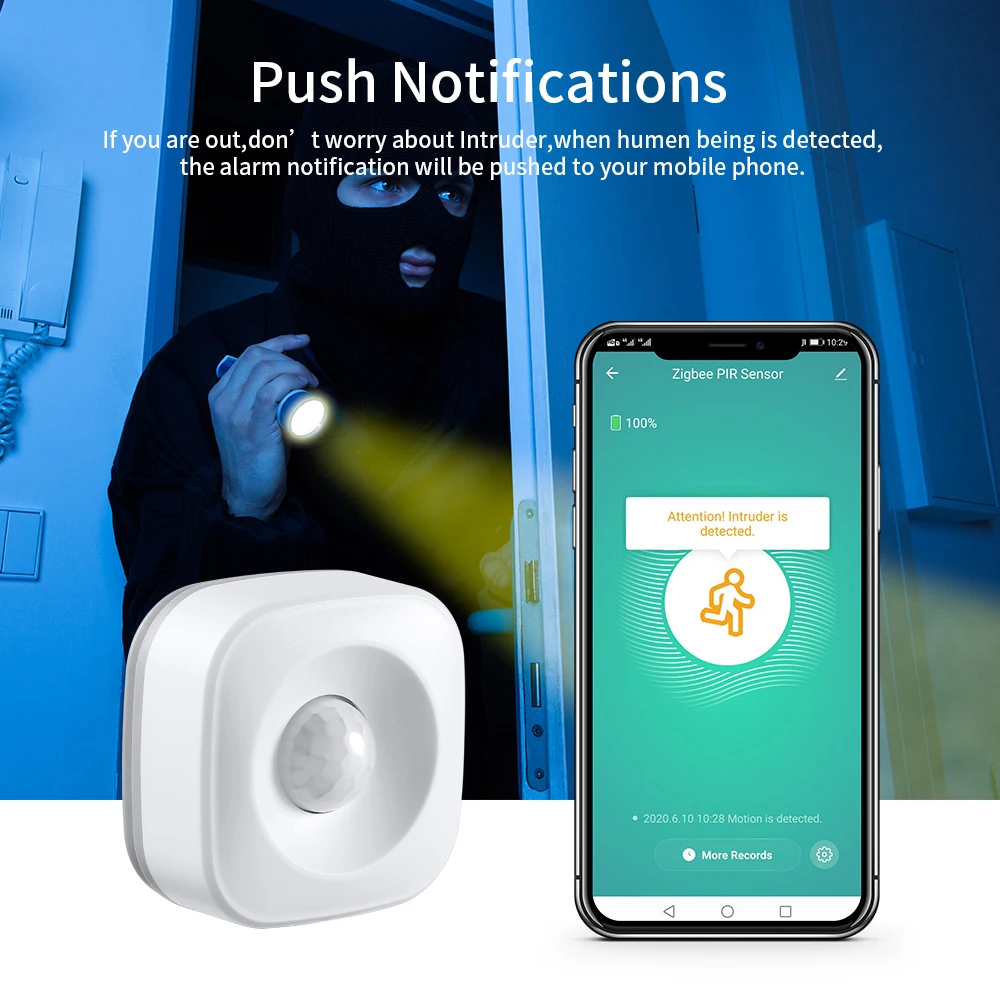 Беспроводной инфракрасный датчик движения Tuya ZigBee охранная сигнализация