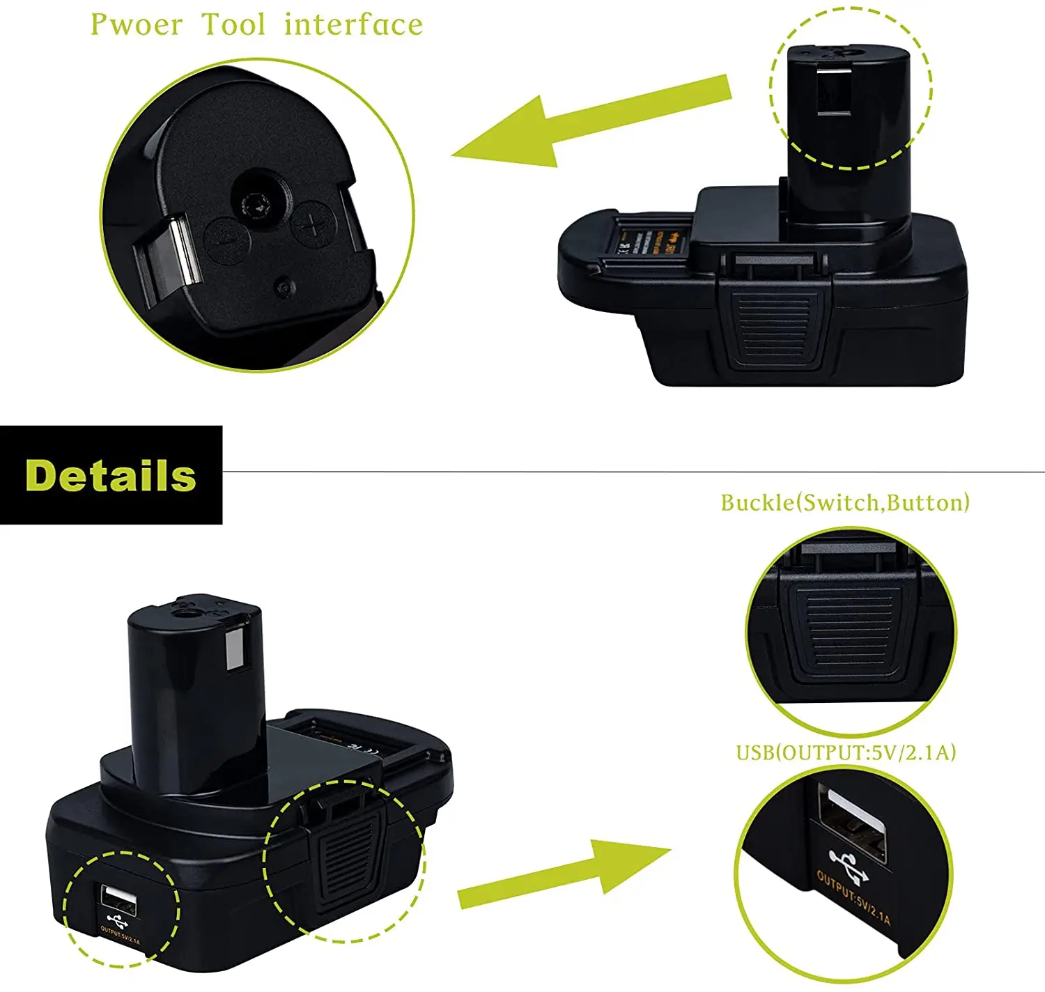 DM18RL адаптер преобразователя батареи USB DM20ROB для RYOBI преобразования DEWALT 20V Milwaukee M18 в