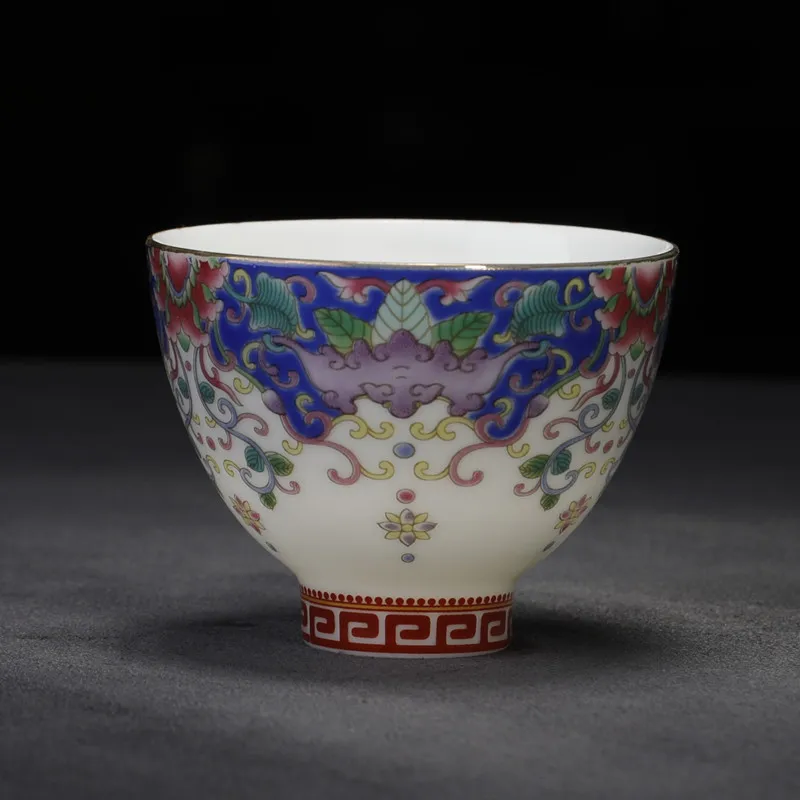 Изысканная с эмалью чайные чашки Китай искусственный чайный набор посуда для