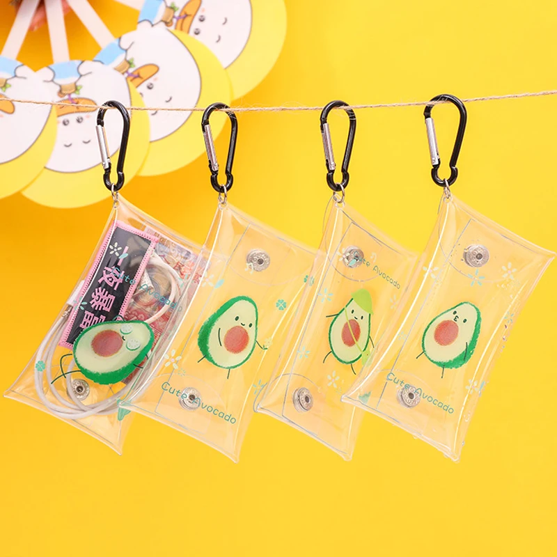 Мультяшные бумажники для ключей мини кошелек из ПВХ с авокадо прозрачный