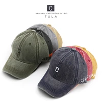 outdoor fashion wash distressed letters embroidered peaked cap personality baseball caps for men and women