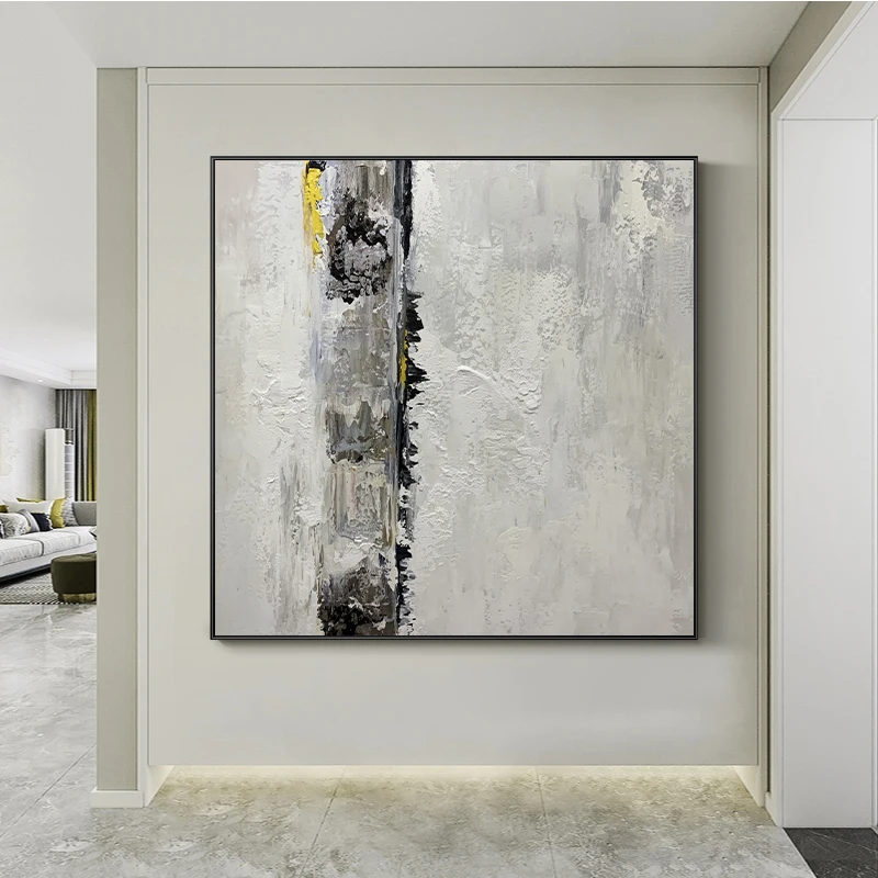 

Grey Abstract Decoration Painting Morden Home Decor Wall Art Handpainted Picture For Bedroom Office 36X52Inch(90X130CM)