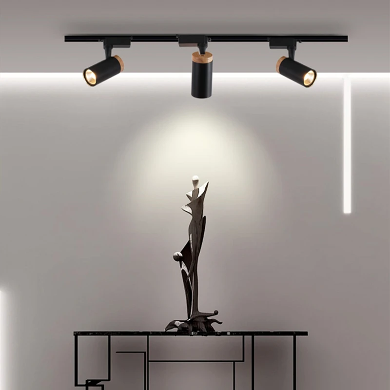 Скандинавский деревянный COB Светодиодный точечный потолочный светильник для