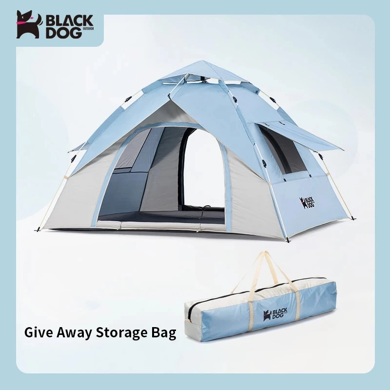 

Naturehike-BLACKDOG Quick Automatic Open Tent 210T Fabric 3-4 Person Spring Bracket NH Naturehike Camping Tent 2 Doors Windproof