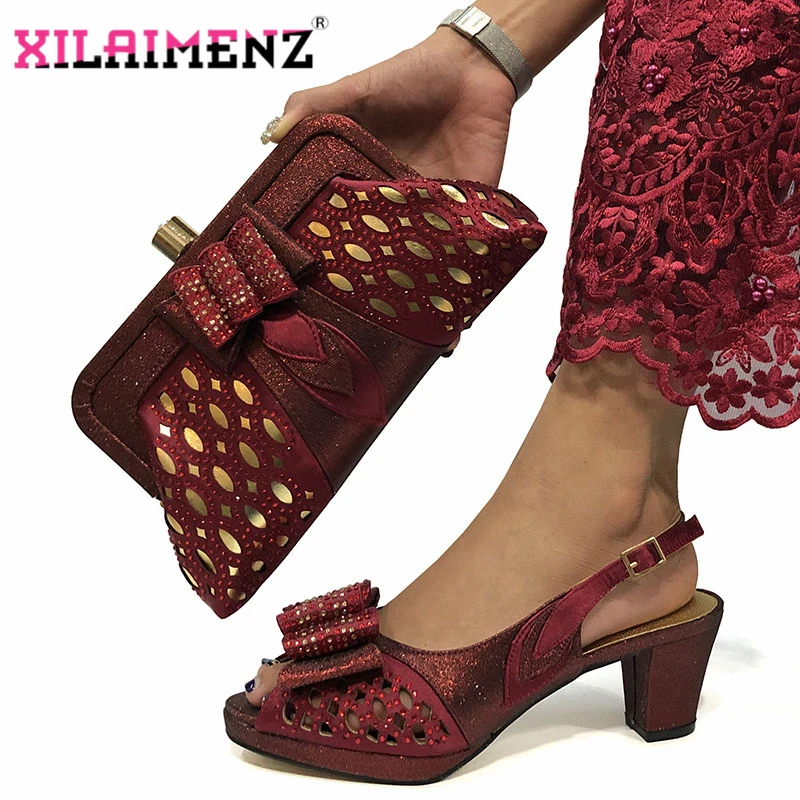 Новинка 2019 набор женских сумок нигерийские комплекты итальянская обувь и