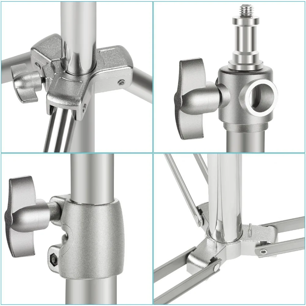 Neewer Stainless Steel Light Stand Silver, 86.6 inches/220 centimeters Foldable and Portable Heavy Duty Stand for Studio Softbox