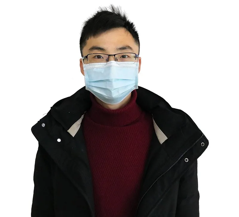 Быстрая доставка синяя одноразовая 3ply Нетканая маска для лица взрослых детей