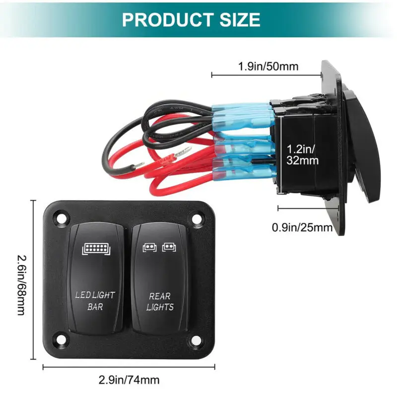 2 банды тумблер кулисный переключатель Панель синий светодиодный светильник для