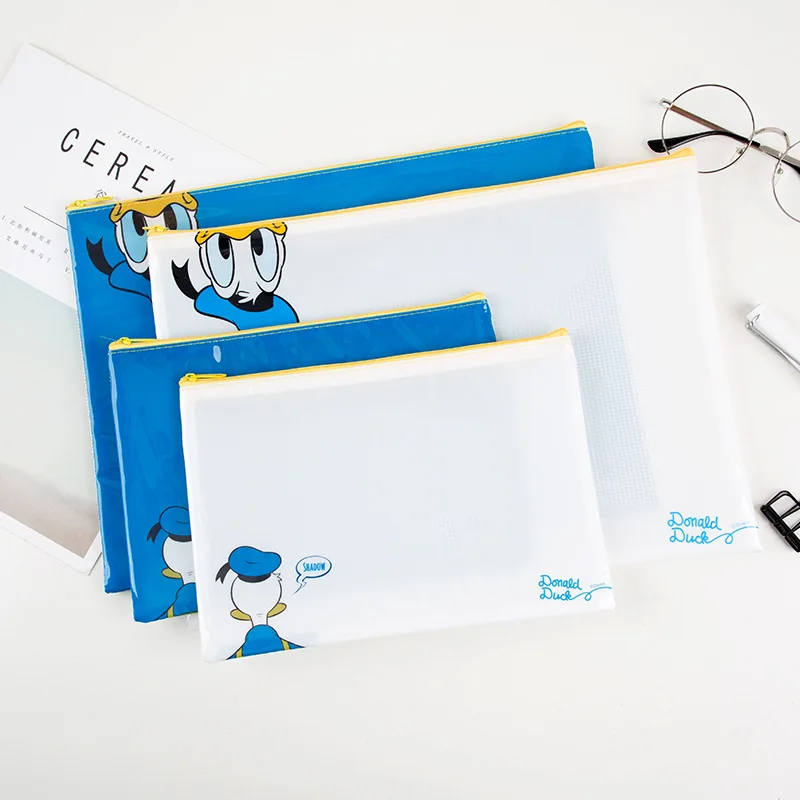 Водонепроницаемая папка для файлов на молнии с изображением утки и Микки из