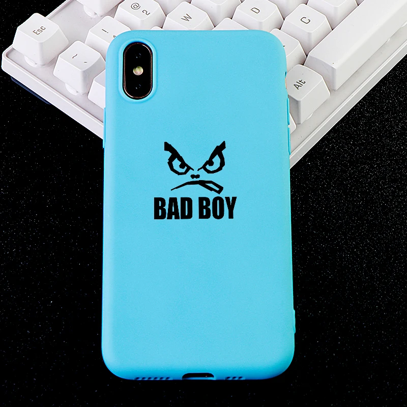 Забавные за чехол на айфон iPhone 6 S 7 8 Plus X XS MAX XR случае BAD BOY Мягкие TPU силиконовые