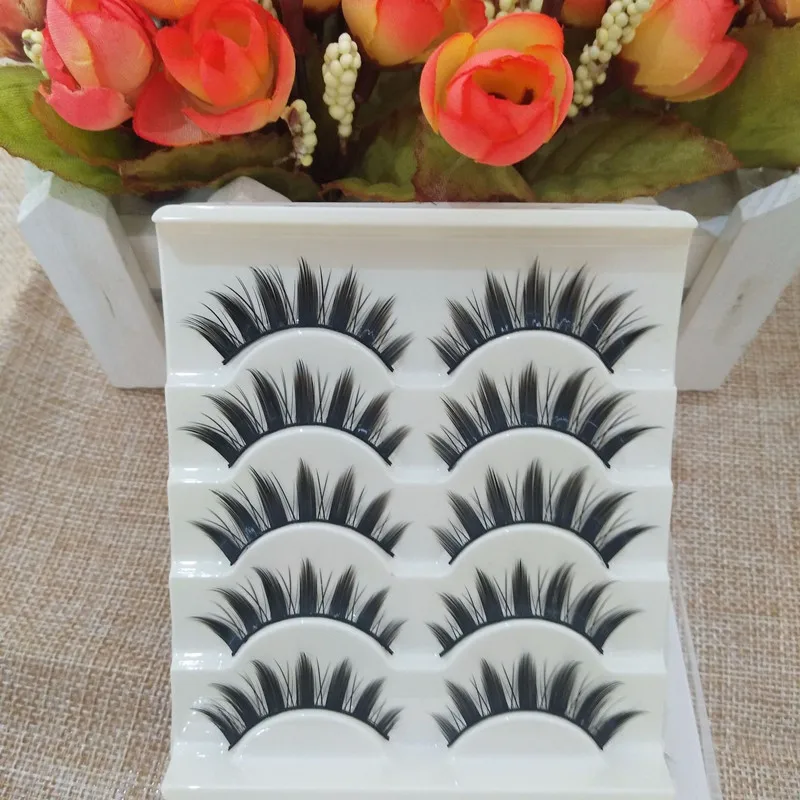 Для увеличения объема ручная работа хлопковые толстые Ложные ресницы Конические