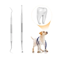 pet dog tooth oral hygiene health care clean tool double head stainless steel tooth scaler and scraper tartar calculus remover