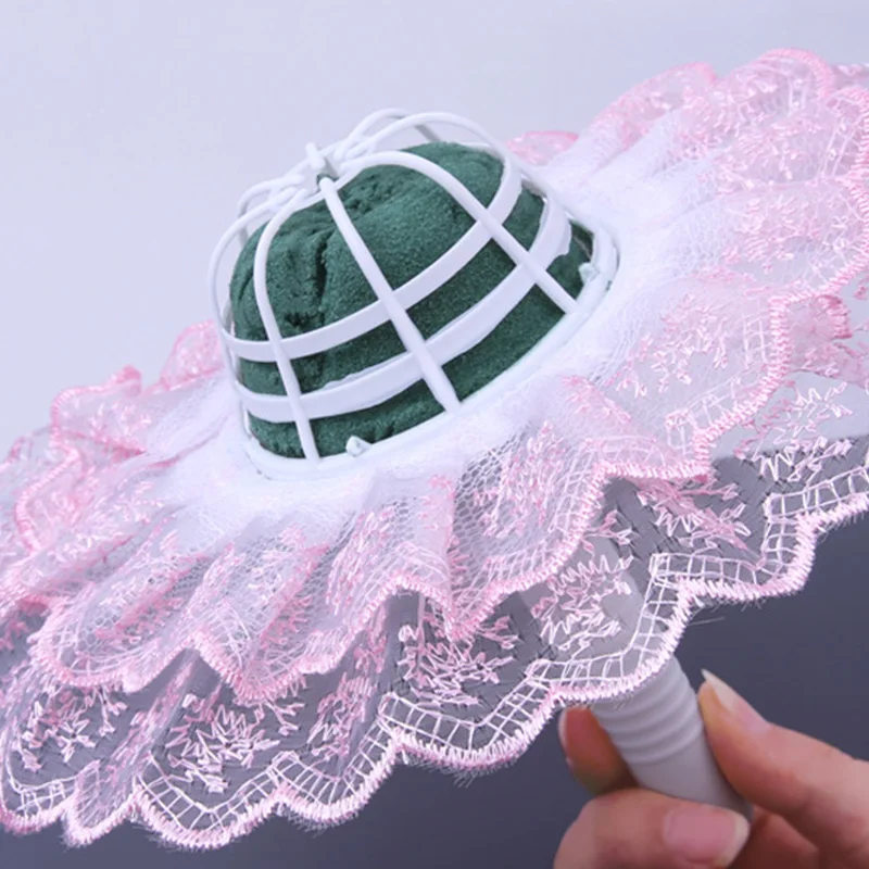 6 шт. кружевной Букет воротник DIY держатель для букетов Свадебный букет белый