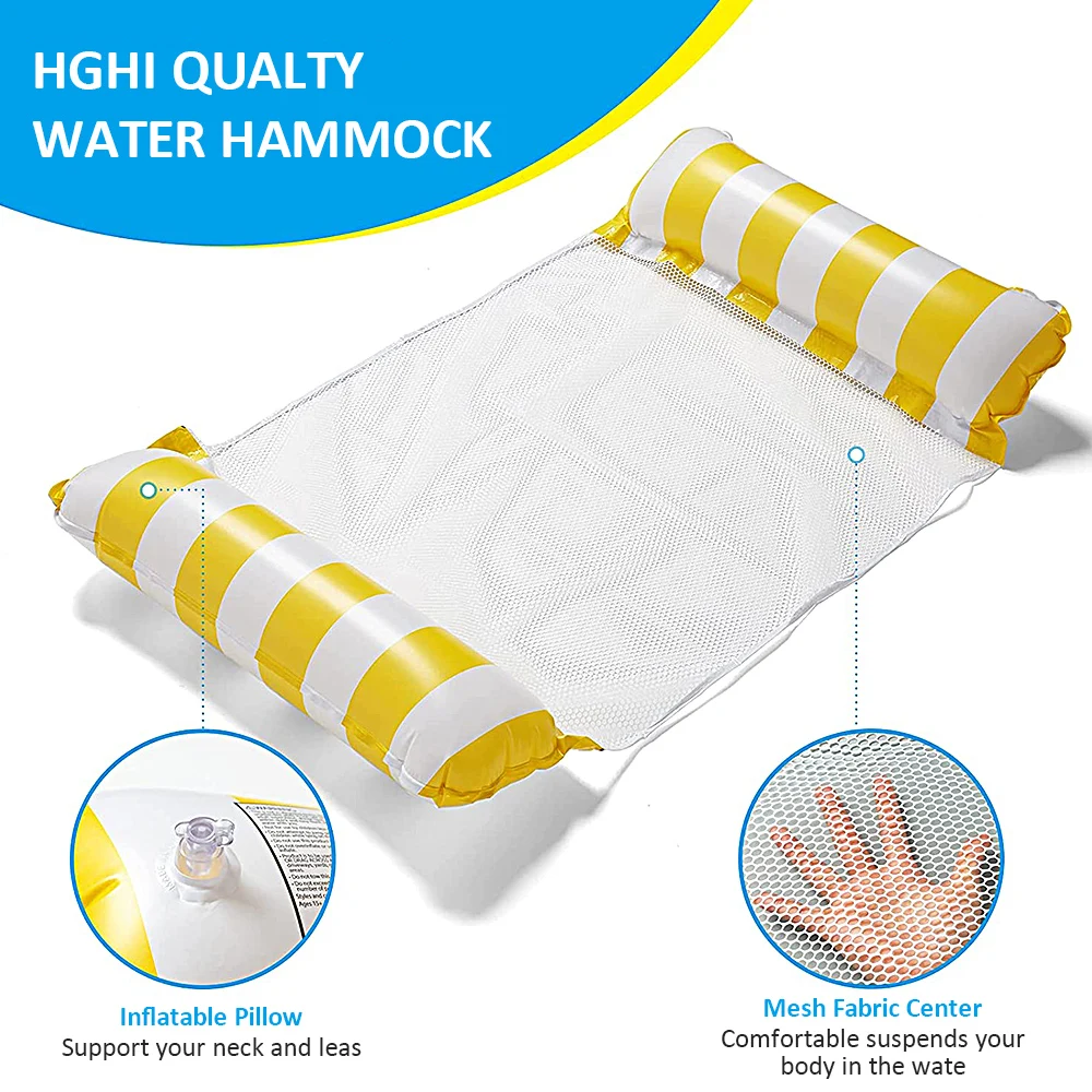 

Pool Floating Bed Inflatable Water Hammock Recliner Lounge Bed Swimming Mattress Pool Party Toy Swimming Pool Accessories