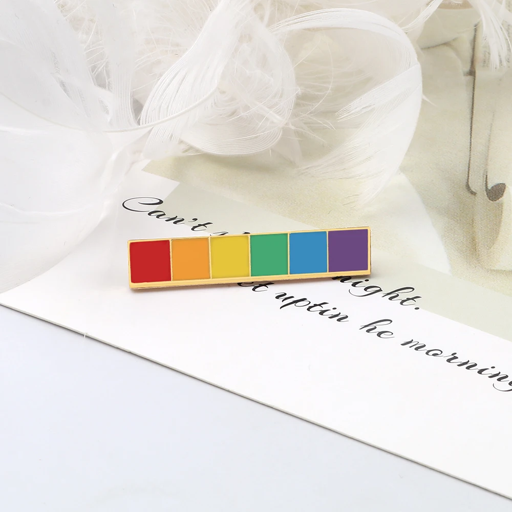 Новое поступление ЛГБТ радуга прямоугольная эмалированная булавка высокое