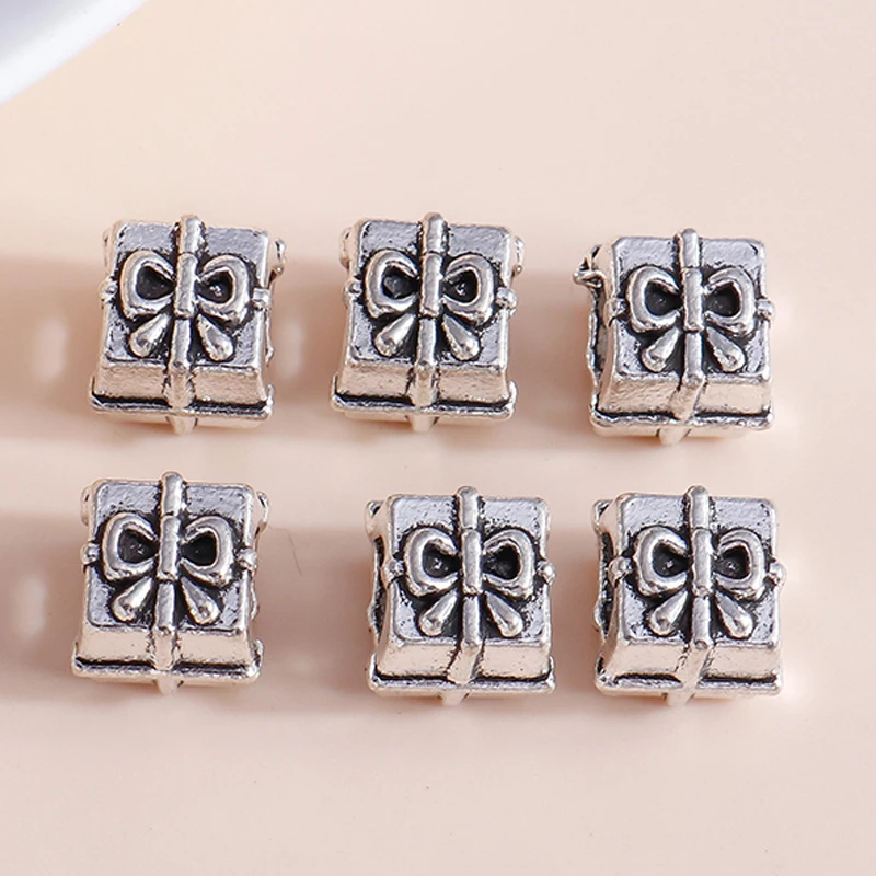 

15pcs/lot Alloy Beads Antique Silver Color Gift Boxes Charms Pendants Fit For Handmade Bracelets Bangles DIY Jewelry Making