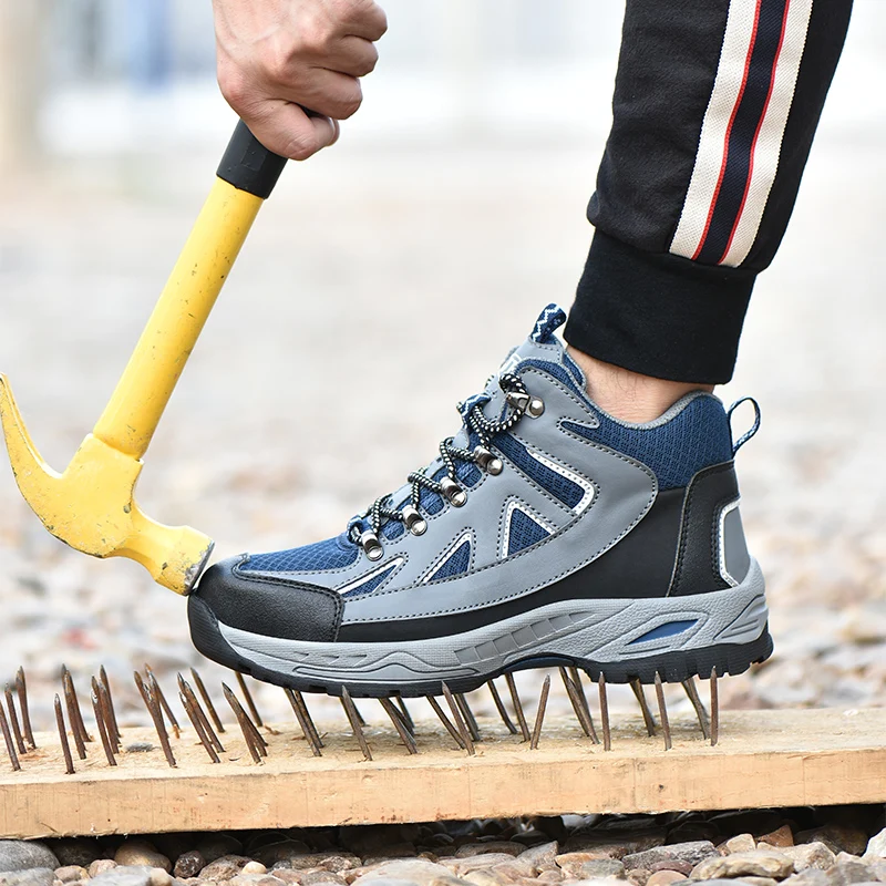 Высокие защитные ботинки для мужчин и женщин модная Рабочая обувь со стальным