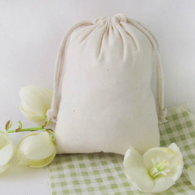 50 шт. хлопковые Сумки на шнурке подарочные мешочки упаковка ювелирное изделие