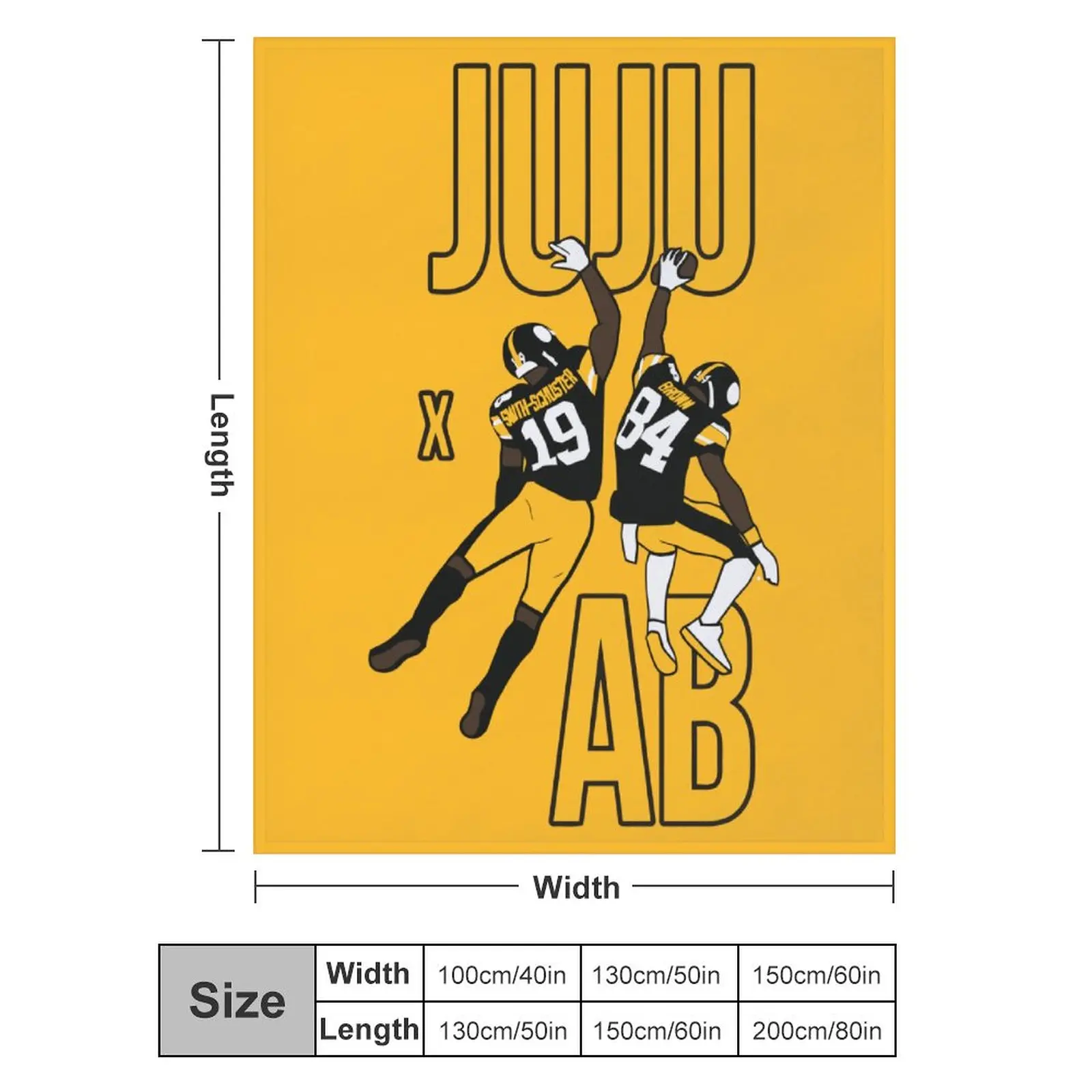 

Blanket 19 Juju Smith Schuster 84 Antonio Brown 'JUJU AB' Ultra Soft Micro Fleece Cozy Lightweight Microfiber Flannel All Season