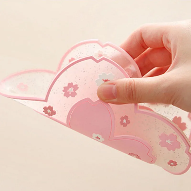 

Flower Insulation Coaster PVC Placemat Soft Rubber Dining Table Pot Mat Hang Non-slip Sakura Coaster Table Mat