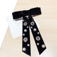 korean version black bow hair clip teperament velvet retro butterfly student spring hairpin for girls headdress accessories new
