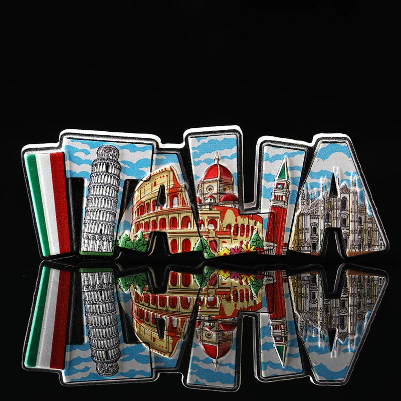 

Creative Italy Roma Fridge Magnets Tourism Souvenir Carved Crafts 3D Resin Travel Refrigerator Sticker Message Board Stickers