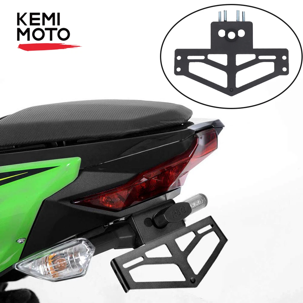 KEMiMOTO Мотоцикл держатель номерного знака Кронштейн для KAWASAKI NINJA 400 250 650 хвост крыло Eliminator аксессуары