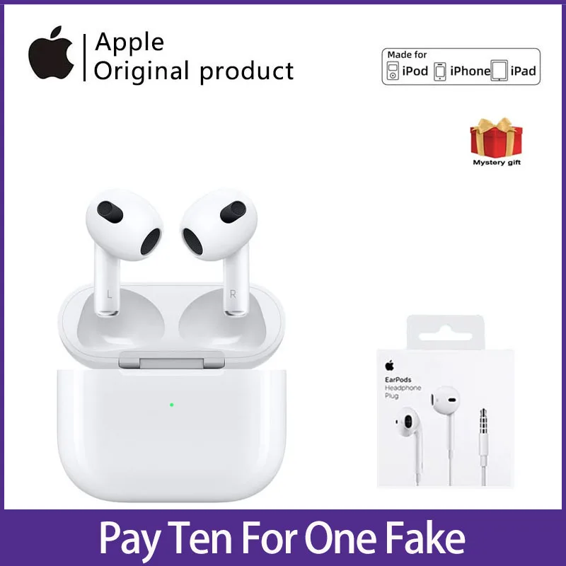 

Оригинальные беспроводные Bluetooth-наушники Apple AirPods (3-го поколения), наушники Airpods pro Apple для iPhone/iPad/Apple Watch