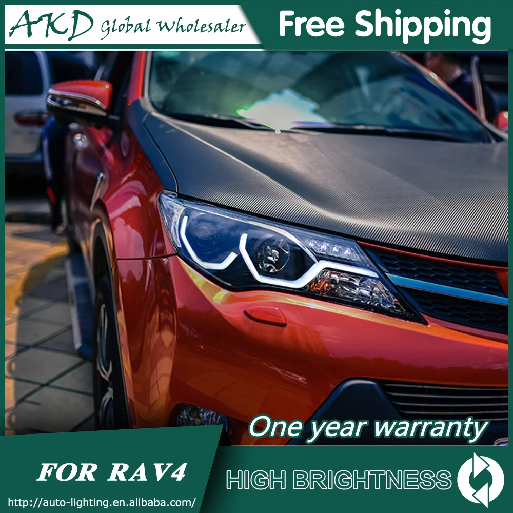 Светодиодный светильник s для автомобиля Toyota RAV4 2014 2016 дневный ходовой DRL