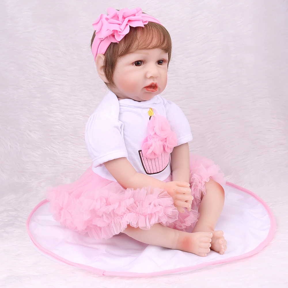 NPKDOLL 22 дюйма 55 см силиконовые куклы Новорожденные для малышей l.o.l живые