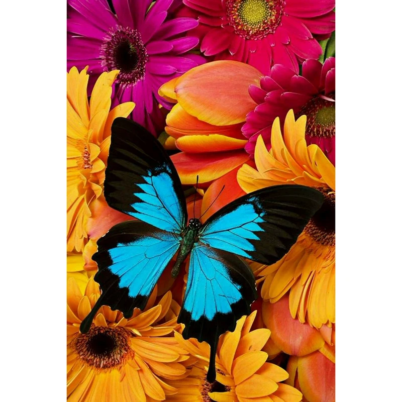 

5D Diamond Painting Flower Butterfly Scenery Cross Stitch Full Round Drill Diamond Embroidery Handwork Rhinestone Home Decor