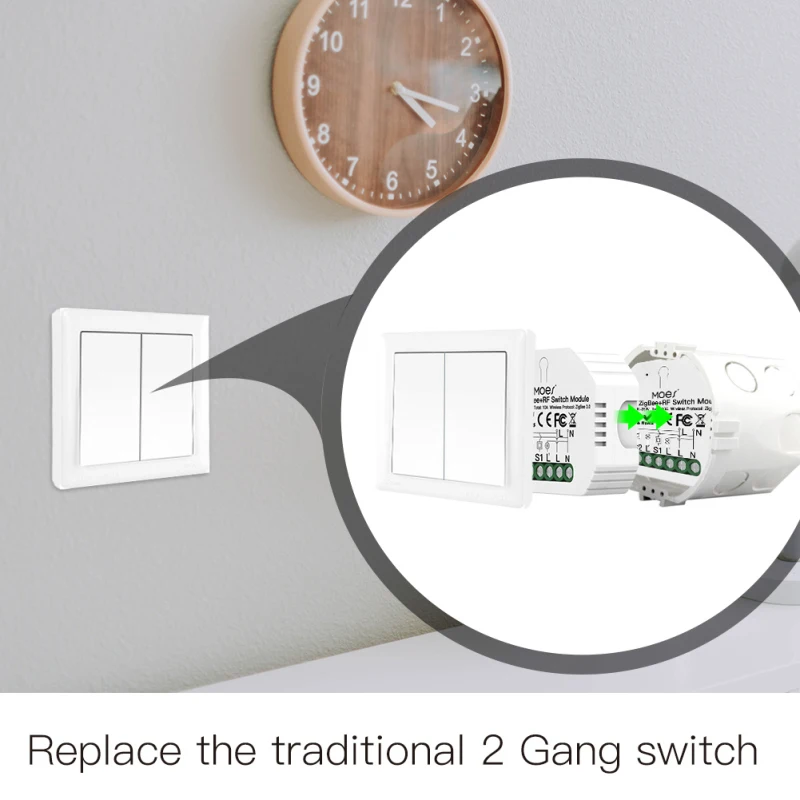 Tuya Switch Module ZigBee 3.0 Smart Light Relay 2 Gang Zigbee+rf Remote Work With Alexa Google Home | Электроника