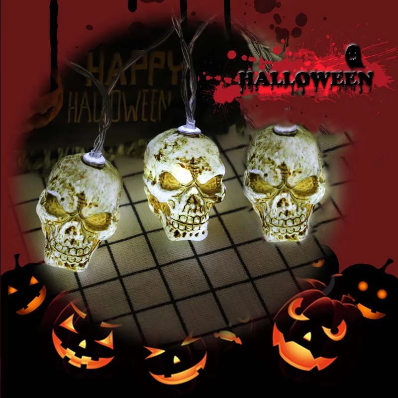 Череп в форме гирлянды светодиодные светильник s светодиодный гирлянда Хэллоуин