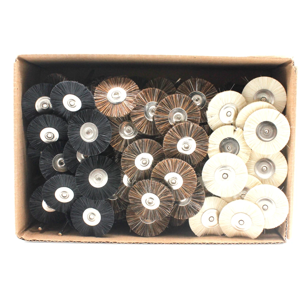 

100pcs 25mm Bristle Brushes 2.35mm Shank Jewelry Buffing Polishing Wheels Dremel Accessories